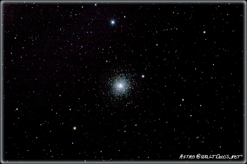 The M15 star cluster is among the top star cluster in the night sky. This image was taken with a Nikon D70, Nikkor 600mm f4 ED lens, a TC-301 2x Teleconverter. By Walt Davis.