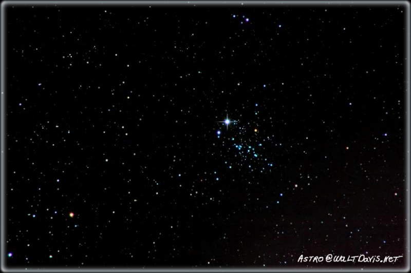 NGC 457 is a bright open star cluster also known as the "Owl Cluster" or the "ET Cluster" and is located in the Cassiopeia constellation. This picture was taken with a Nikon D70 and a 600mm f4 lens. By Walt Davis.