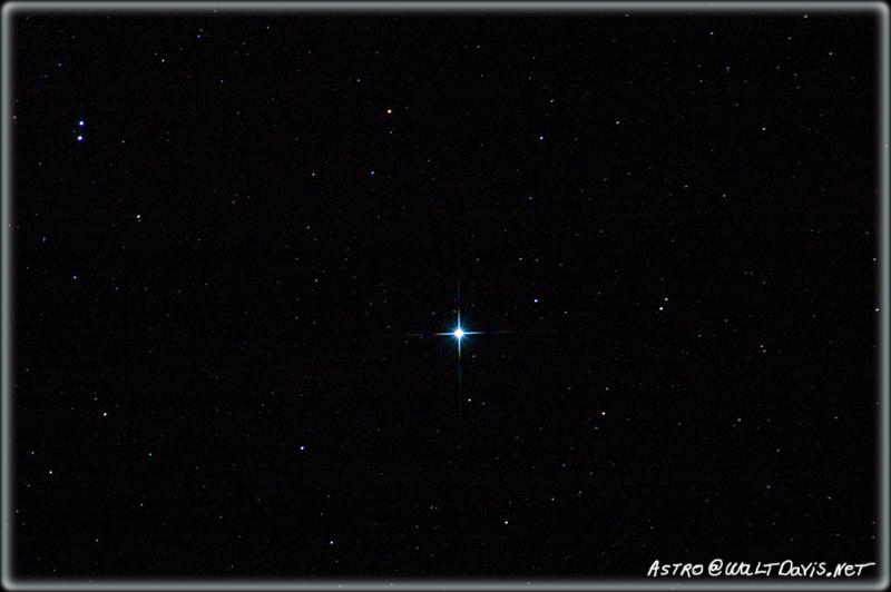Vega is the second brightest star in the Northern Hemisphere. The first star after the sun to ever have its picture taken. This picture was taken with a Nikon D70 and 600mm f4 ED lens - diffraction spikes created with fishing line and stopping down the aperture ring. By Walt Davis.